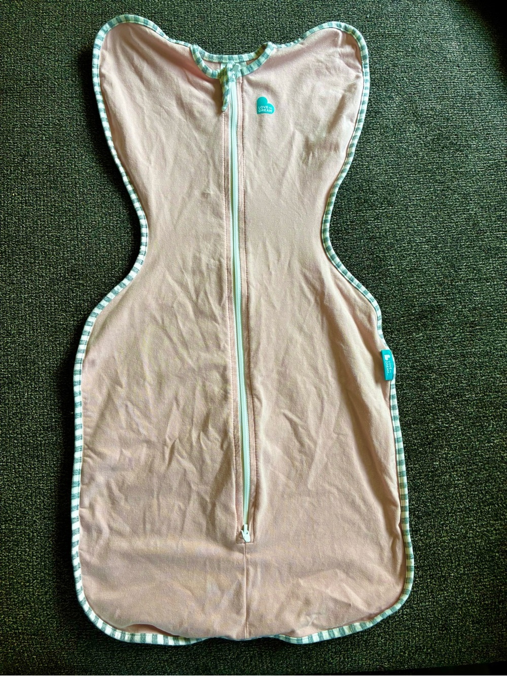 Love to dream Pink Sleep Sack with Mint Trim